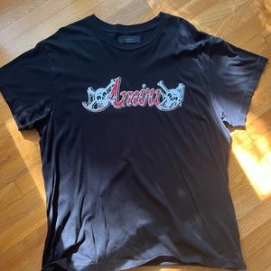 AMIRI Logo Print Cotton Jersey Short Sleeve T Shirt in Black Size Large Tee
